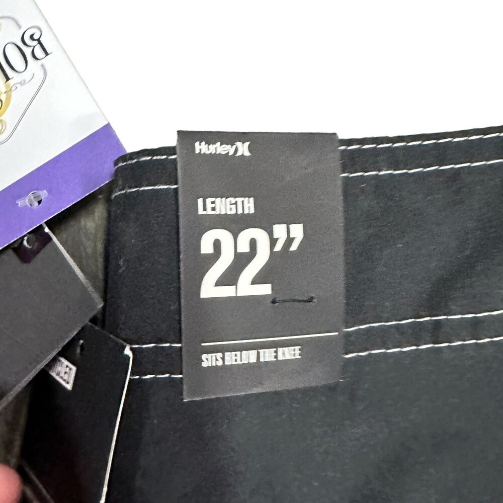NWT Hurley Mens 42x22 Gray Swim Trunks Board Shorts Knee Length Drawstring Waist - Picture 13 of 15